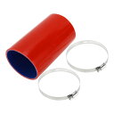 X AUTOHAUX 内径80mm 長さ150mm 0度 ストレート ブルー レッド シリコンホース シリコンチューブ インテーク ラジェーターホース 冷却 接...
