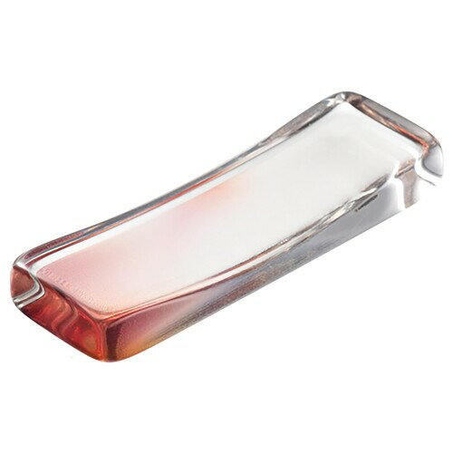 サンライフ 箸置き ガラス 7×5cm にじみ ピンク 日本製 O-00872