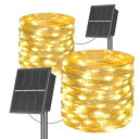 LED イルミネーション ソーラー ストリングライト クリスマスツリー 超明るい 20M 200球 8点灯モード 夜間自動点灯 IP65防水 電飾 太陽エネルギ...