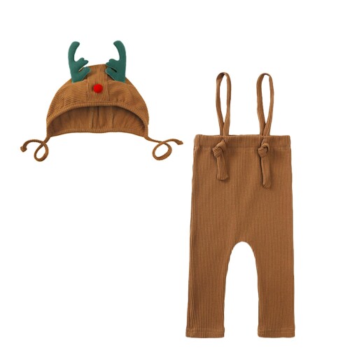 (ミラシック) クリスマス なりきりセット トナカイ 80サイズ 衣装 帽子 上下 2点セット ベビー 子供 コスプレ クリスマス サロペット オーバーオール ...