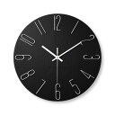 Lezalic 壁掛け 時計 シンプル (ブラック(銀文字)) 北欧風 インテリア アナログ ウォール時計 静音 リビング オフィス 寝室 (ブラック(銀文字))