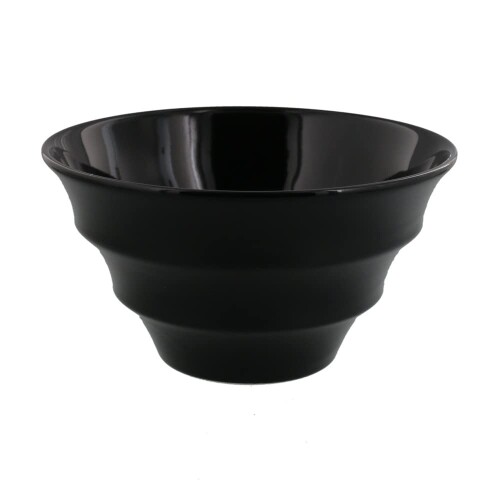 EAST table(イーストテーブル) ラーメンどんぶり 軽量 19cm ボーダー 美濃焼 黒 712-024-02 日本製 丼 おしゃれ レンジ対応 食洗器対応