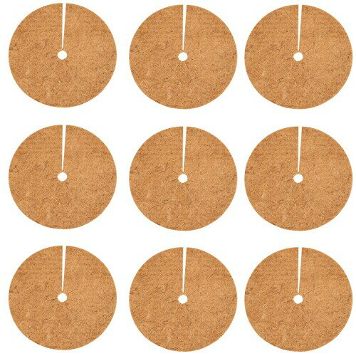 植木鉢 ヤシマット ココヤシマット 園芸 ヤシマット 園芸用シート プランター 鉢 9枚入りバードマット 耐久 丸型 鉢 丸穴パッド-30cm