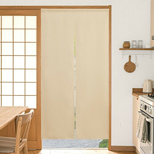 Curtain Rail, Supplies - DWCN 遮光 のれん 無地 厚手 キッチン リビング 店舗 おしゃれ 和風 仕切り 断熱 防音 プライバシー保護 カーテン 幅72丈200cm ベージュ 1枚