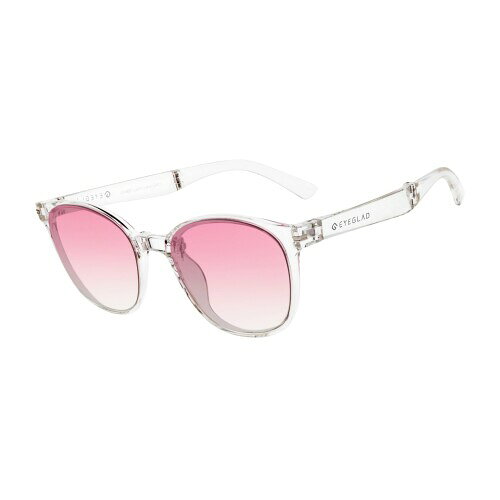 (EYEGLAD) SUNFOLD HALO 折りたたみサングラス UV400 LumiXナイロン高精細耐海水レンズ アウトドアカジュアル 男女兼用 旅行用 (琉光・ピンクグラデーションレンズ)(2.0)