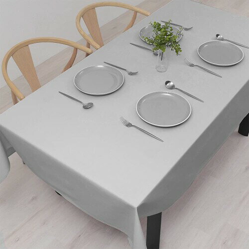 テーブルクロス 綿100％ おしゃれ 長方形 北欧 142×210cm スタンダード 無地 グレー スタイルデコール ..