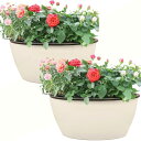 3world 植木鉢 プラスチック 白黒 おしゃれ 自動給水 花 野菜 ハーブ 栽培 SW2081楕円型 2個セット(16x9cm)