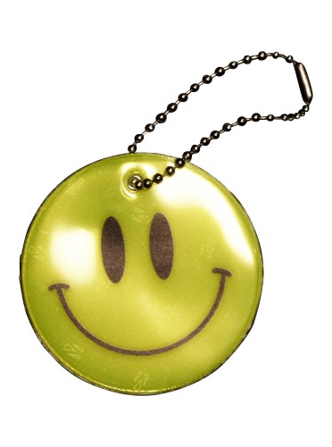 Glimmis グリミス Happy Face イエロー YL 北欧 リフレクター 反射 キーホルダー 再帰性反射素材 1個 (x 1)