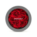 ROSEONLY 丸いボックスに咲いているプリザーブドフラワー 、母親、彼女、妻へ、誕生日プレゼント、バレンタインデー、クリスマス、母の日、記念日 (大きい)