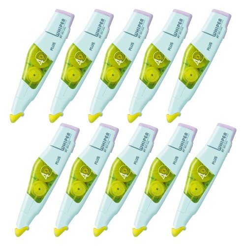 プラス 修正テープ ホワイパーPT 4mm ペールグリーン 本体10個セット 48-755×10