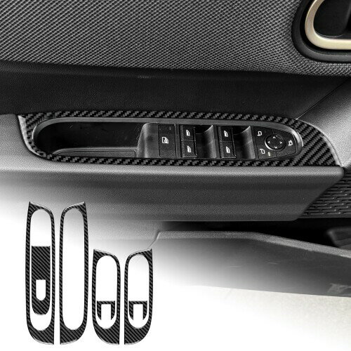 AIRSPEED ミニ クーパー F65 MINI COOPER F65 2024-2025 専用 アクセサリー カーボンファイバー 内装 パーツ カードアウィンドウスイッチ装飾ステッカー ガーニッシュ 簡単取付 カッコいい 汚れ防