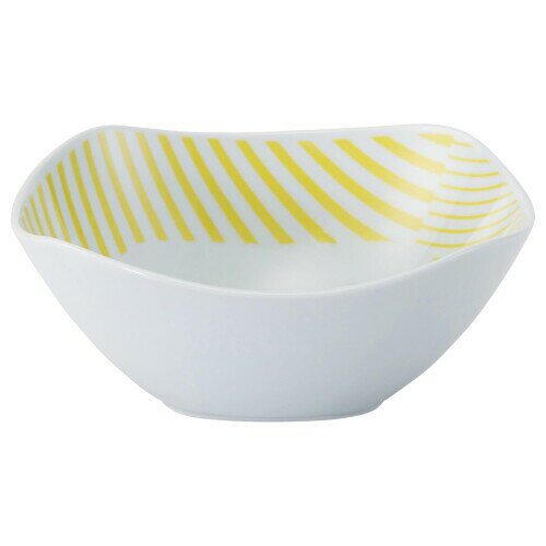 波佐見焼 角ボウル 容量約400ml コパン イエロー 日本製 電子レンジ可 食洗機対応 33164