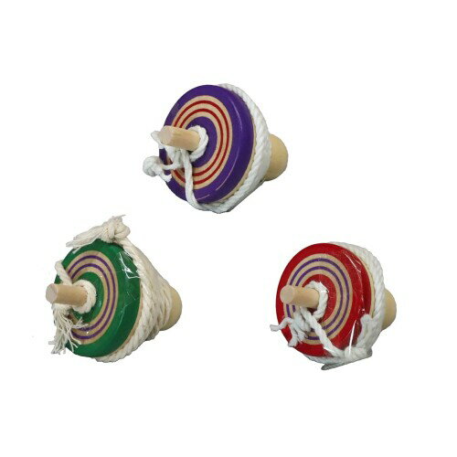 ミニミニ 日本の昔ながらの木製 おもちゃ 投げこま3ヶセット(赤・緑・紫各1ヶ)