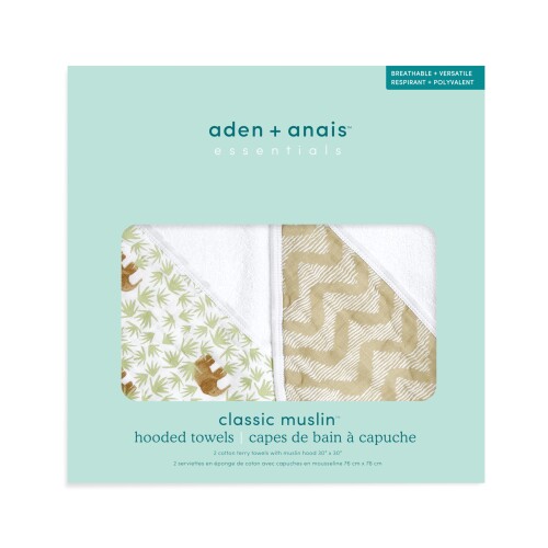 aden + anais essentials(エイデンアンドアネイエッセンシャルズ)フード付 タオル 2枚入り tanzania コ..