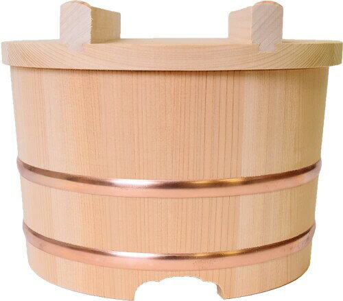 木曽工芸 木曽さわら のせびつ 24cm (7合) 杓文字付き