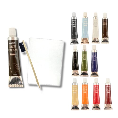 (ウッドフィールド) 調色できる 靴クリーム ブラシ テレンプ すぐ使える3点セット 説明書付 cream 15ml..