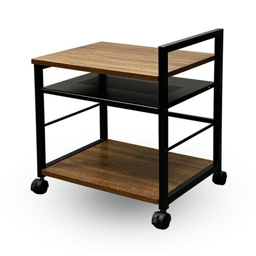 デスクの下に収納可能 プリンターワゴン デスクワゴン PJC-7001-WD2 木目