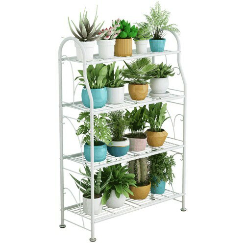 フラワースタンド 室内、多機能収納ラック、ファッショナブルなアイアン製植木鉢ラック、防錆鋼管素材..