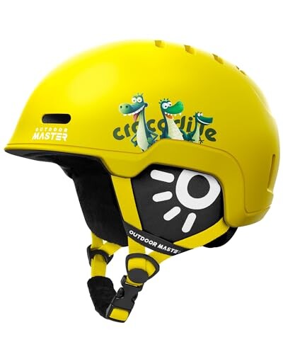 OUTDOORMASTER スキー ヘルメット 子供用 スノーボード ヘルメット バイザー付き スノーヘルメット 全方位調整アジャスター 通気スイッチ 16つ通気穴 高密度EPS スキー用ヘルメット 3D保護ク
