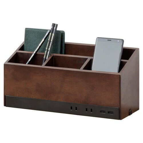 トップランド TOPLAND ペンスタンド ペン立て USB充電付き 電源タップ AC 2口 USBポート 2口 トラッキ..