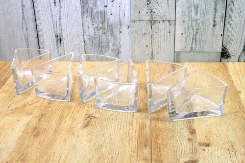 フラワーベース キャンドルホルダー ケーキグラス H6.5×W11×D9cm 6個入り