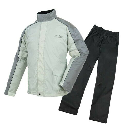 ラフアンドロード (ROUGH&ROAD) デュアルテックス コンパクト レインスーツ 上下セット オートバイ用品 RR7815SVB4 プラチナシルバー BLL ワイドサイズ