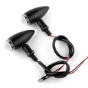 Beatus 弾丸型 ミニ ウインカー ネジ径10mm バイク 汎用 カスタム パーツ 12V 2個セット LEDではありません (ブラック×クリア 2個)