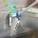 トイレ用掃除ブラシ 使い切りスポンジ トイレ掃除用 クリーニングブラシ 着脱簡単 360度回転 本体 取替8個 使い捨て スポンジ 床置き 壁掛け (ホワイト)(3)