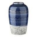Villa Como 花瓶 陶器 フラワーベース 花器 高さ23CM 大きい おしゃれ 美しい インテリア 部屋 オフィス 室内 飾り (青)