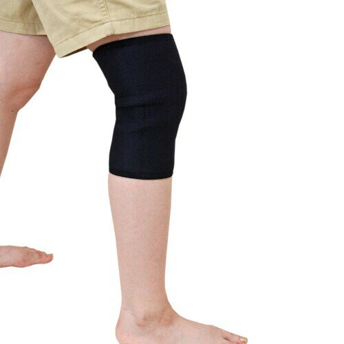 BS岩盤浴 ひざ用 サポーター ブラックシリカ加工 遠赤外線 1枚入り (L,ブラック) 6746-B-A