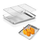 Doyime 揚げ物 天ぷら バット 料理 トレー ステンレス フライ オーブン 浅型バット バット網 油切り網 油きりバット 油揚げ 調理用バット 湯煎焼き用バット オーブン対応 食洗機対応