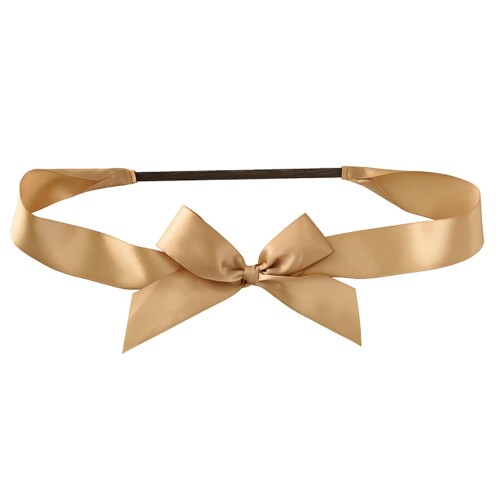 ヘッズ ゴムタッグ モチーフ：W180×H120mm/リボン：全長800mm L ゴールド 10個 サテンリボン ラッピン..