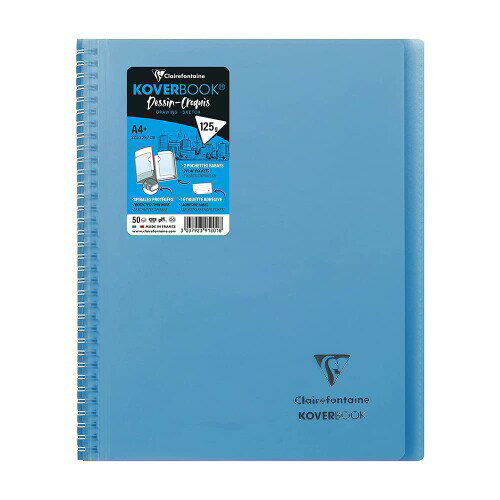 クレールフォンテーヌ スケッチブック カバーブック ライトブルー A4+(22.5×29.7cm) 特厚口(125g/m2) 5..