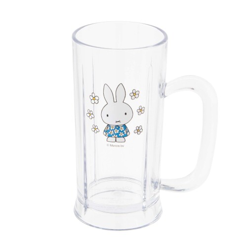 Ai collection(アイコレクション) ミッフィーシリーズ ミッフィー みっふぃー ロングマグ ビールジョッキ ジョッキ ビアジョッキ クリア 透明 400ml 高さ15.3cm 食洗機対応 耐熱100度 割れない