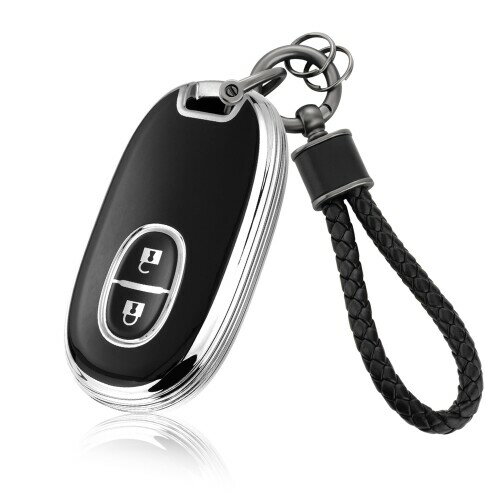 (Unhoke) スズキ キーケース ワゴンR ハスラー ラパン ルークス ソリオ MRワゴン アルト パレット スペーシア ワゴンアール SUZUKI スマートキーカバー キーホルダー等に適応 TPU製 軽量 傷防