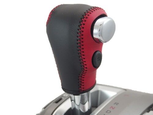 TricoloreExchange トリコローレEX フリード・スパイク・ステップワゴン・CR-V 赤黒革×赤ステッチ 3H-25 DIYシフトノブ本革巻替キット 1BK3H25R1B1R