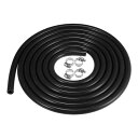 X AUTOHAUX 1セットのシリコンバキュームチュービングホース300cm 6mm ID エンジン用オートモーティブバキュームシリコンホースライン ブラック