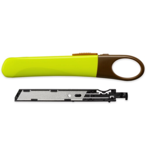 プラス カッター 折らないカッター オランテ 本体+専用替刃セット グリーン 35-242,245