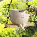 SKTMH 笑顔 植木鉢 多肉植物ポット 吊り下げプランター かわいい ミニ植物用 植木鉢 癒しグッズ テーブル飾り ホーム オフィス ガーデニング 屋内屋外用 装飾プランター デコレーション(4)