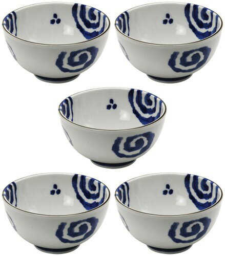 美濃焼 軽量 丼ぶり鉢 どんぶり 5個セット うず 約直径15.8×高さ8.3cm 食器セット 陶器 電子レンジ 食洗機対応 日本製 148386(5)