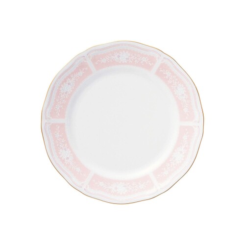 ノリタケ ファインポーセレン レースウッドゴールド 中皿 ピンク 直径：約18.1cm、高さ：約2cm 1507-4L/94415