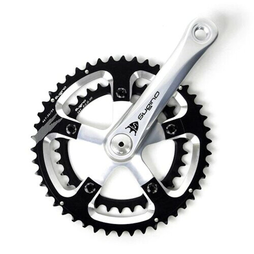 楽天ユニオンスギノエンジニアリング Mighty Tour 901D 52x36 140mm シルバークランク ブラックギヤ W/CBB-AL110 クランクBBセット
