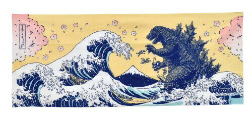 フォーカート ゴジラ プリント 手拭 富嶽 桜