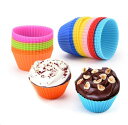 32PCSシリコンベーキングカップ 焦げ付き防止のカップケーキ ドーナツマフィン型 ペストリー キッチン用品