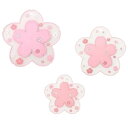 geneX (大中小3枚セット) コースター 鍋敷き ランチョン マット 桜 花びら コップ敷き PVC 断熱 パッド 滑り止め 耐熱 防水 (桜ピンク)