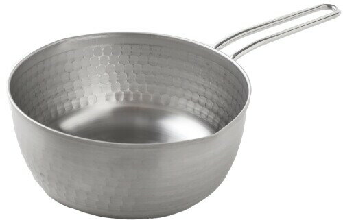 アーネスト 燕三条 雪平鍋 (片手鍋) IH/食洗機対応 18cm ステンレス (サビにくい) 打ち出し(変形しにくい/耐久性アップ) 両側注ぎ口 (どちらからでも注ぎやすい) ミルクパン シルバー A-77455