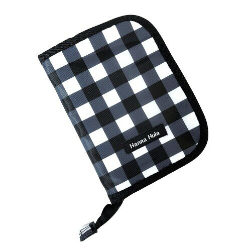 (ハンナフラ) お薬手帳ケース Mサイズ ギンガムブラック