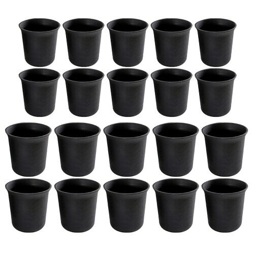 Famimueno ミ二 鉢 育苗ポット 植木鉢 プラスチック 穴あり プランター 観葉植物 ハーブ 花 (黒色/口径6.5cm×10個と8cm×10個のセット)