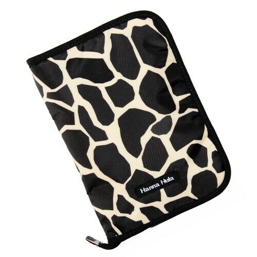 (ハンナフラ) お薬手帳ケース Lサイズ ジラフブラック