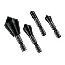 Hicello 面取りカッターセット コバルトハイス鋼 HSS-CO M35六角軸面取りドリル バリ取りビット 穴開タイプ 1-4mm、2-5mm、5-10mm...